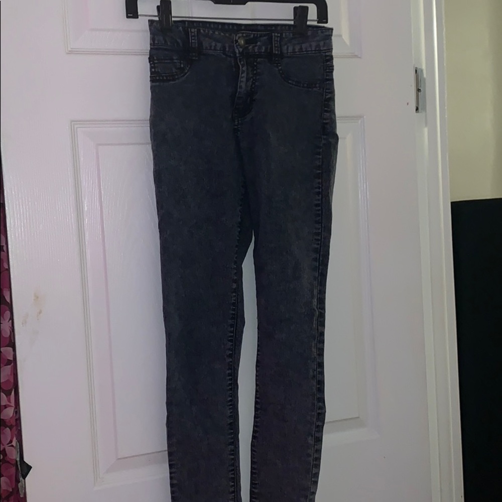 Vintage wash dark blue denim